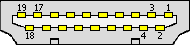 19 pin HDMI type A connector view and layout