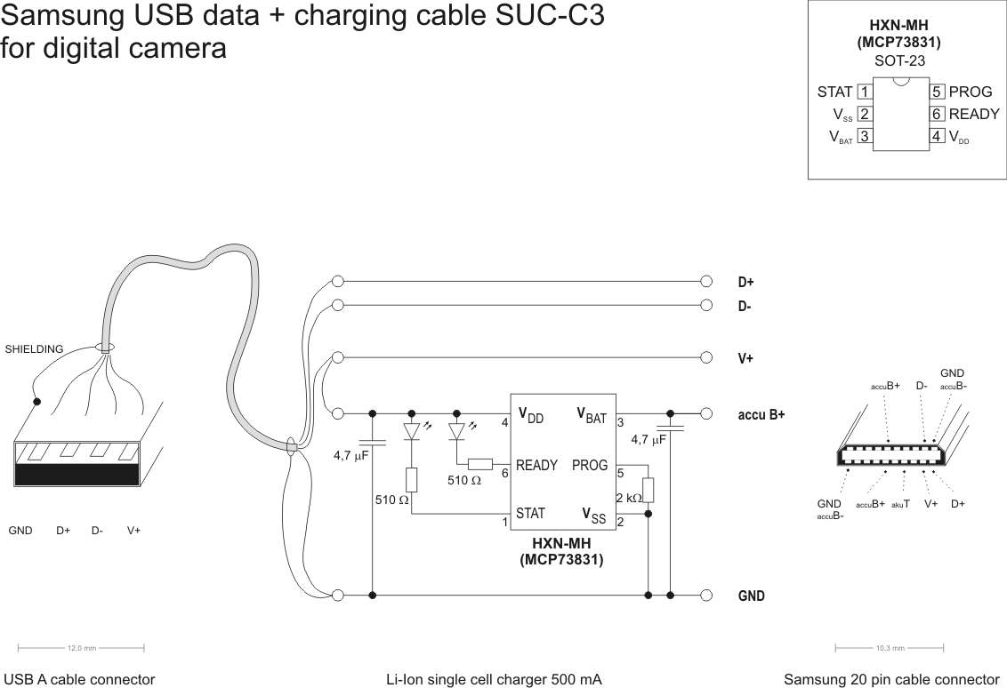 Samsung SUC-C3 charge USB data cable