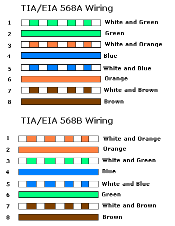 ethernet 10 / 100 mbit rj45 cat 5 network cable wiring