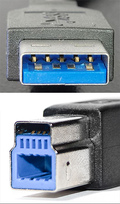 9 pin USB 3.0 Standard-A, Standard-B Plugs and 11 pin USB 3.0 Powered-B Plug photo