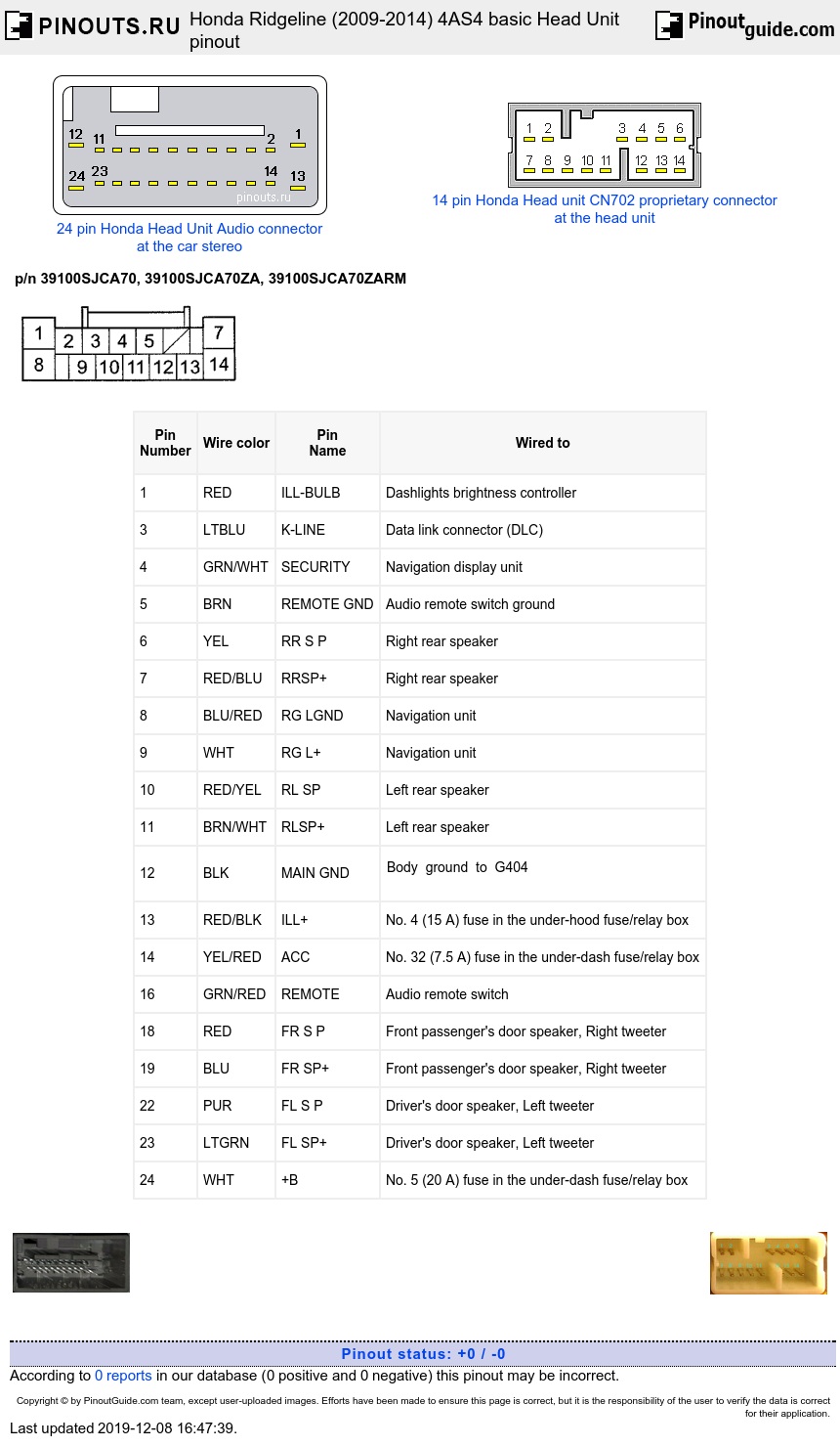2007 Honda Ridgeline Radio Wiring