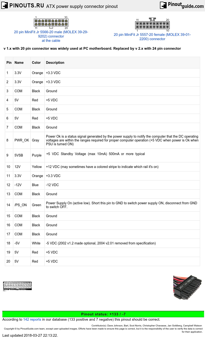 Atx Power Supply Connector Pinout Diagram Pinouts Ru